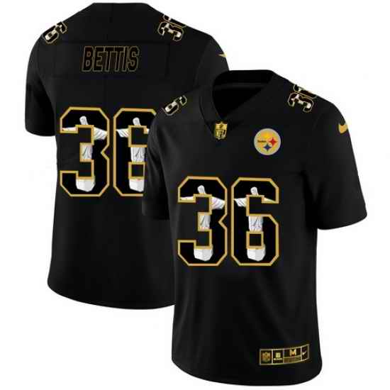 Steelers 36 Jerome Bettis Black Jesus Faith Edition Limited Jersey